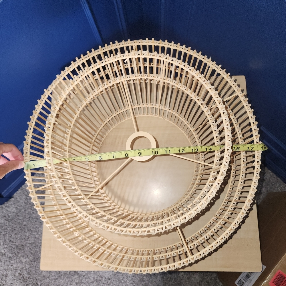 Wicker Rattan Tiered Chandelier - Picture 2 of 5